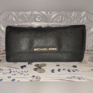 Michael Kors Black Jet Set Saffiano Leather Wallet